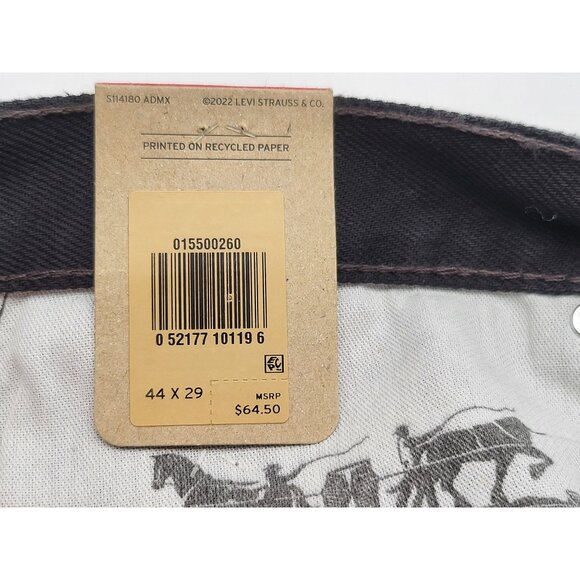 Levi's Men's Big & Tall 550 Relaxed Fit Non-Stretch Jeans - Black 44‎ x 29 - Picture 8 of 8